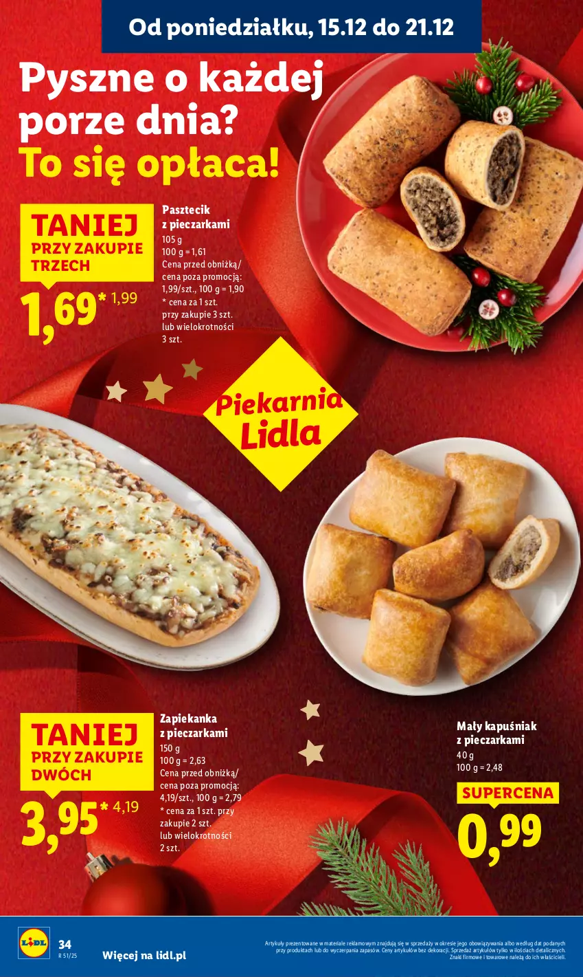 Gazetka promocyjna Lidl - GAZETKA - ważna 15.12 do 17.12.2025 - strona 36 - produkty: Pasztecik z pieczarkami, Piec, Pieczarka, Por, Zapiekanka