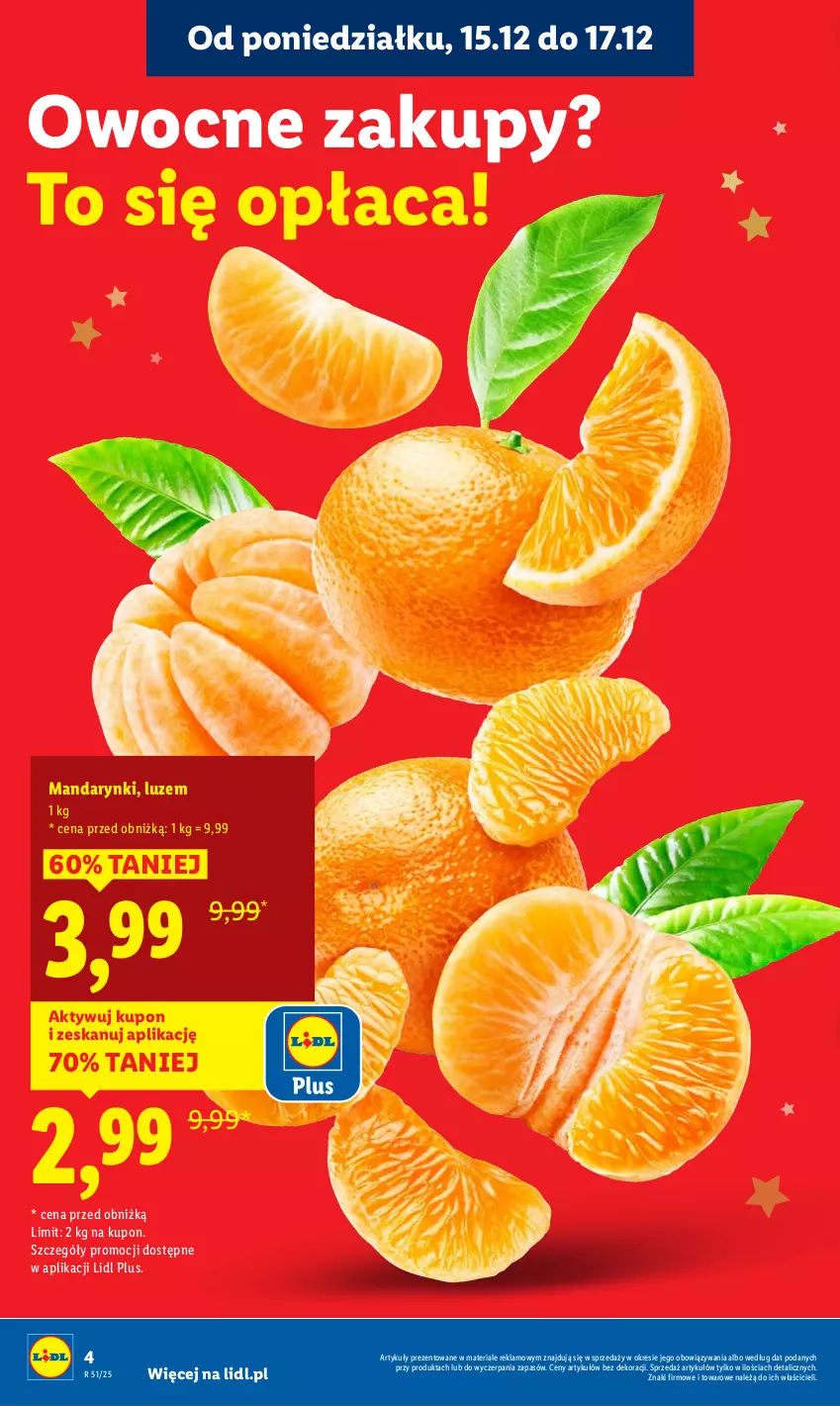 Gazetka promocyjna Lidl - GAZETKA - ważna 15.12 do 17.12.2025 - strona 4 - produkty: Mandarynki