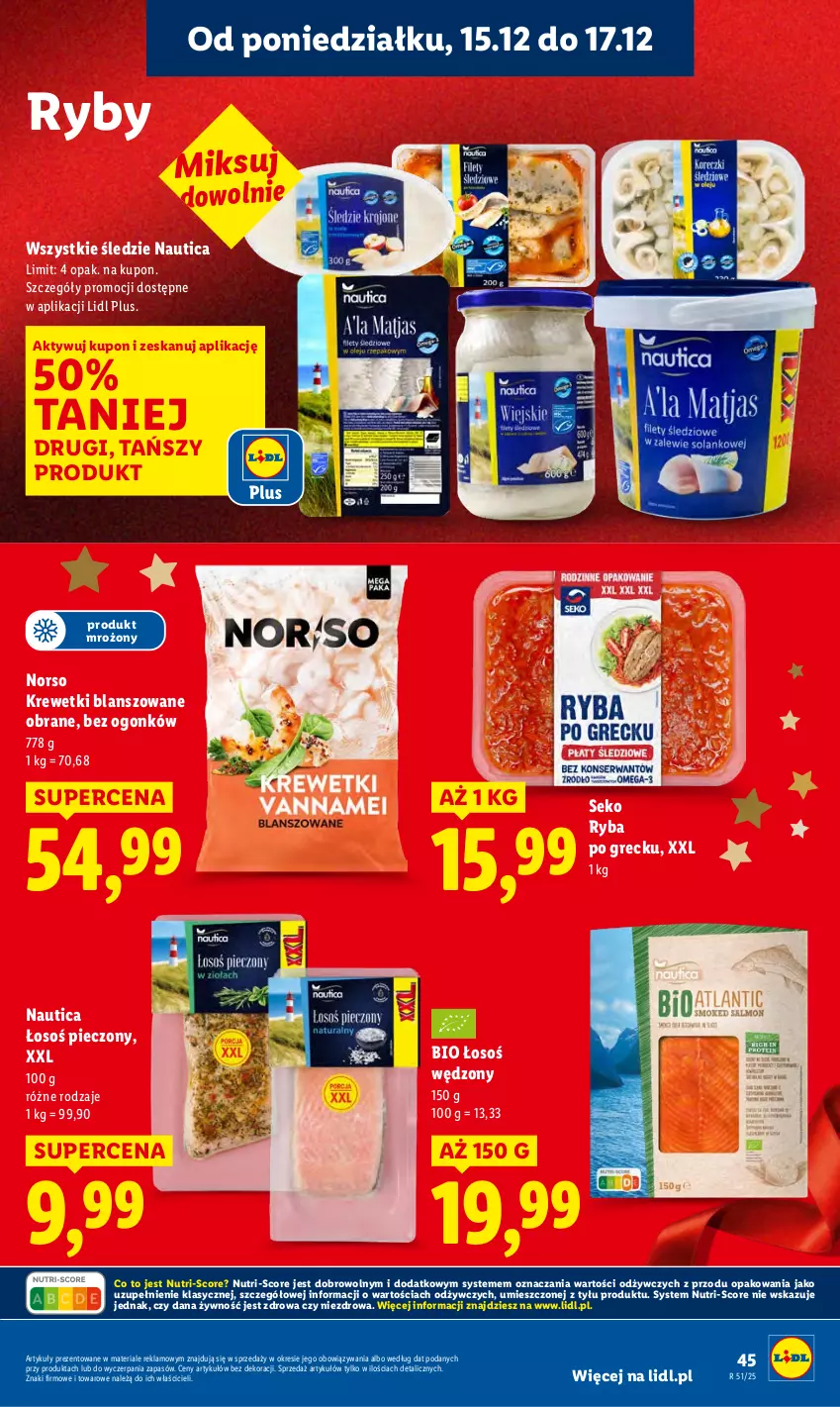 Gazetka promocyjna Lidl - GAZETKA - ważna 15.12 do 17.12.2025 - strona 47 - produkty: Krewetki, Piec, Ryba, Ryba po grecku, SEKO