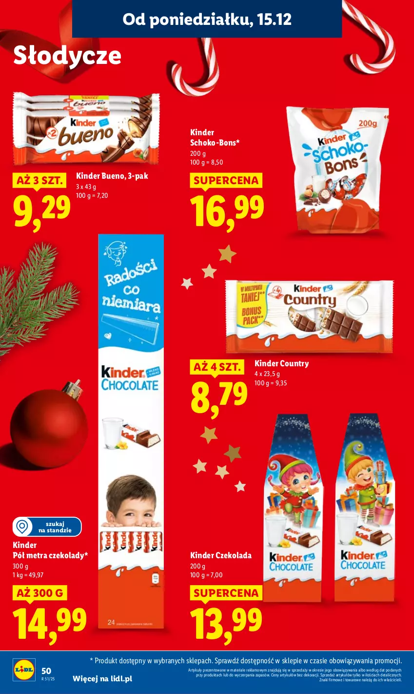 Gazetka promocyjna Lidl - GAZETKA - ważna 15.12 do 17.12.2025 - strona 52 - produkty: Czekolada, Kinder, Kinder Bueno