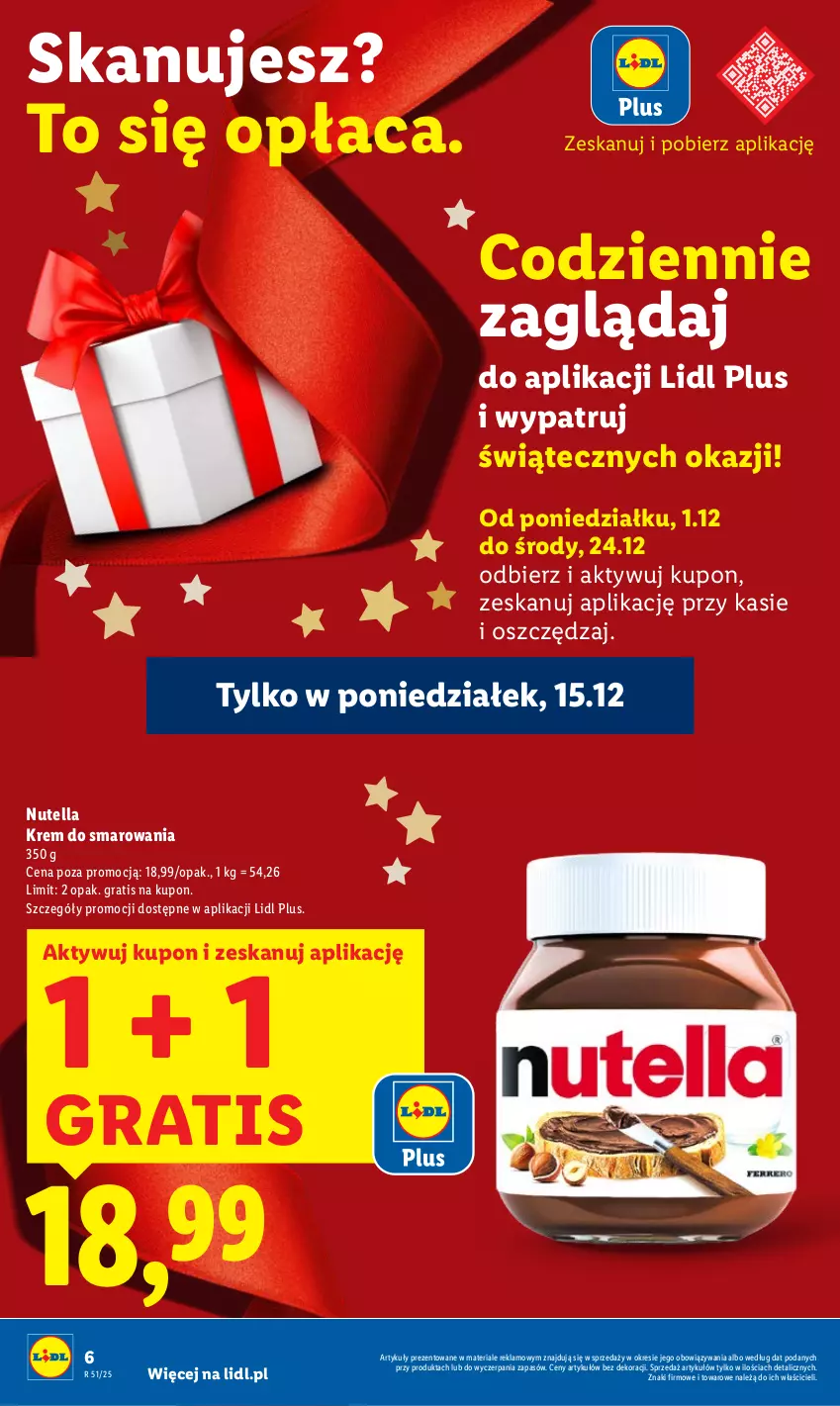 Gazetka promocyjna Lidl - GAZETKA - ważna 15.12 do 17.12.2025 - strona 6 - produkty: Gra, Nutella