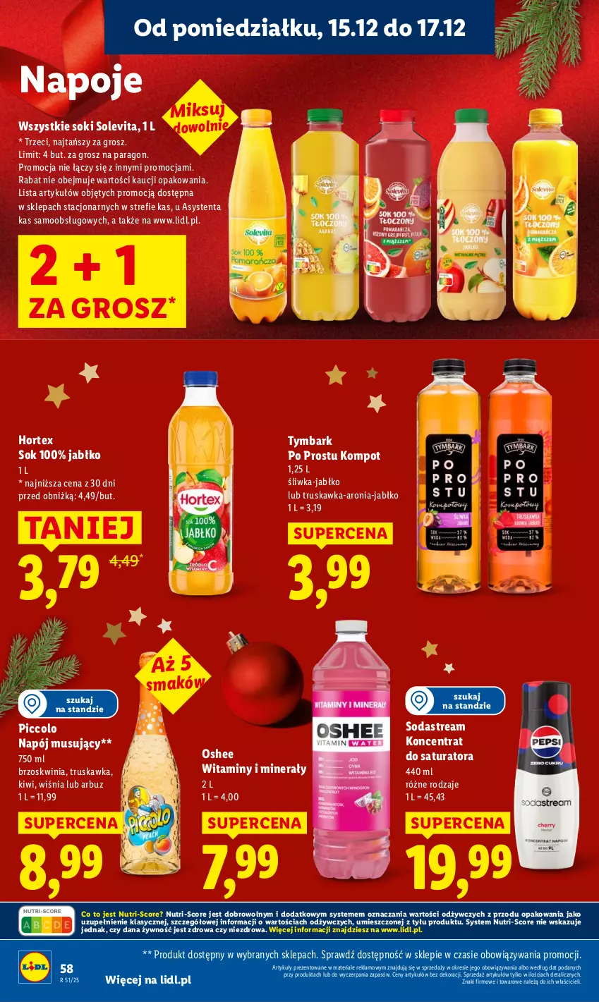 Gazetka promocyjna Lidl - GAZETKA - ważna 15.12 do 17.12.2025 - strona 60 - produkty: Arbuz, Aronia, Hortex, Kiwi, Mus, Napój, Napój musujący, Napoje, Oshee, Sok, Tymbark
