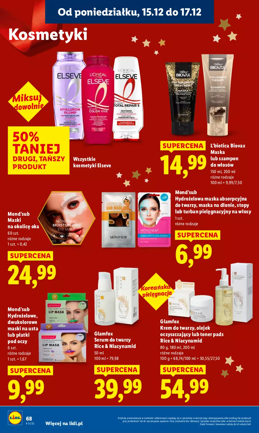 Gazetka promocyjna Lidl - GAZETKA - ważna 15.12 do 17.12.2025 - strona 70 - produkty: Biovax, Elseve, Krem do twarzy, Maska, Olej, Rum, Ser, Serum, Serum do twarzy, Szampon, Top