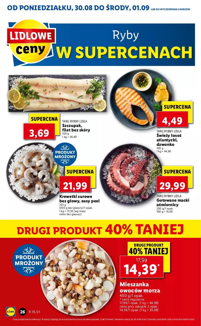 Gazetka promocyjna Lidl - GAZETKA - ważna 30.08 do 01.09.2021 - strona 26 - produkty: Krewetki, Lazur, Zupa