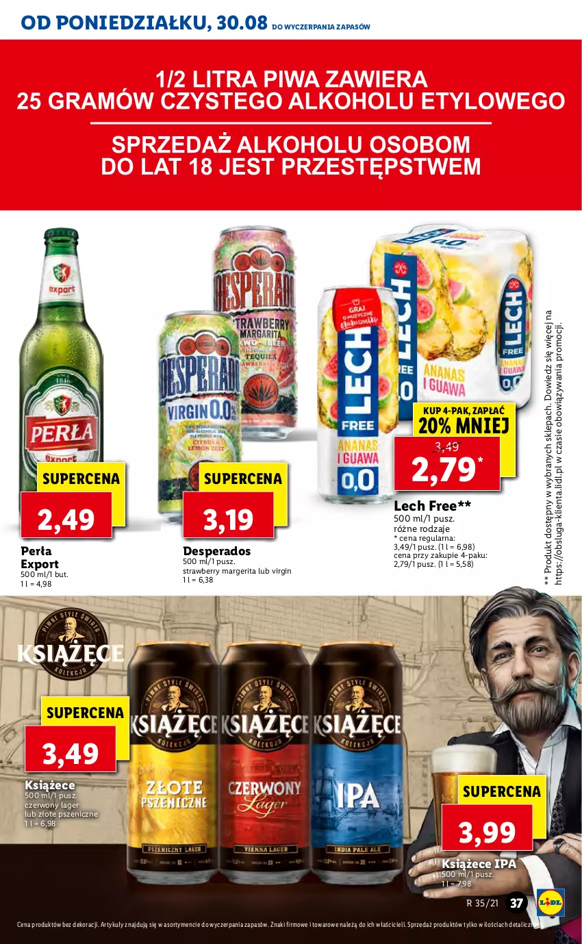 Gazetka promocyjna Lidl - GAZETKA - ważna 30.08 do 01.09.2021 - strona 37 - produkty: Desperados, Gin, Perła, Por
