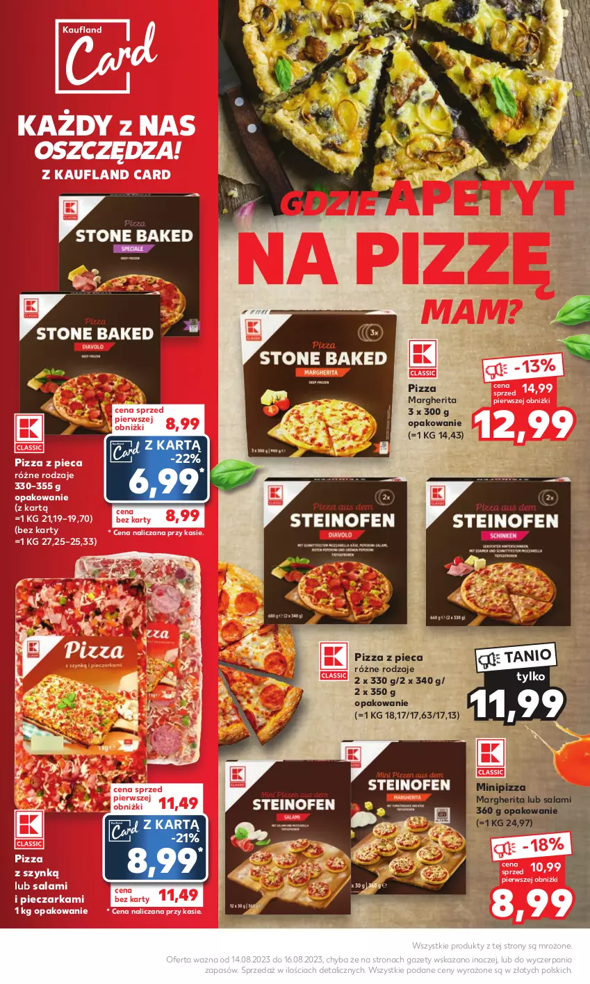 Gazetka promocyjna Kaufland - Mocny Start - ważna 14.08 do 16.08.2023 - strona 18 - produkty: Piec, Pieczarka, Pizza, Pizza margherita, Salami