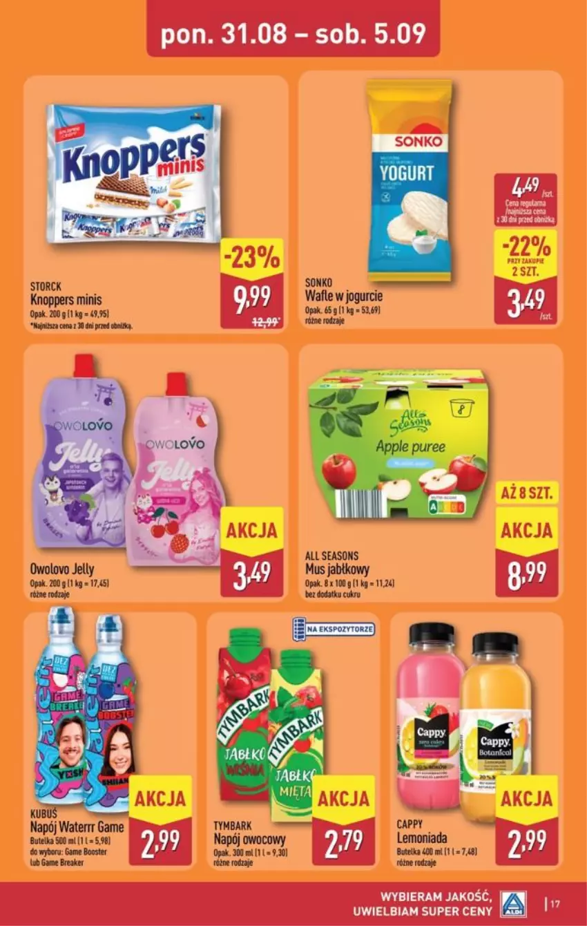 Gazetka promocyjna Aldi - Pełna oferta - ważna 31.08 do 05.09.2026 - strona 17 - produkty: All Seasons, Fa, Mus, Napój, Wafle