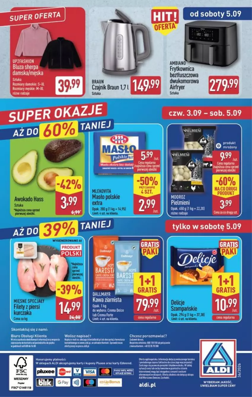 Gazetka promocyjna Aldi - Pełna oferta - ważna 31.08 do 05.09.2026 - strona 49 - produkty: Braun, Czajnik, Delicje, Fa, Kawa, Kawa ziarnista, Masło, Mięsne specjały, Mleko, Nuty