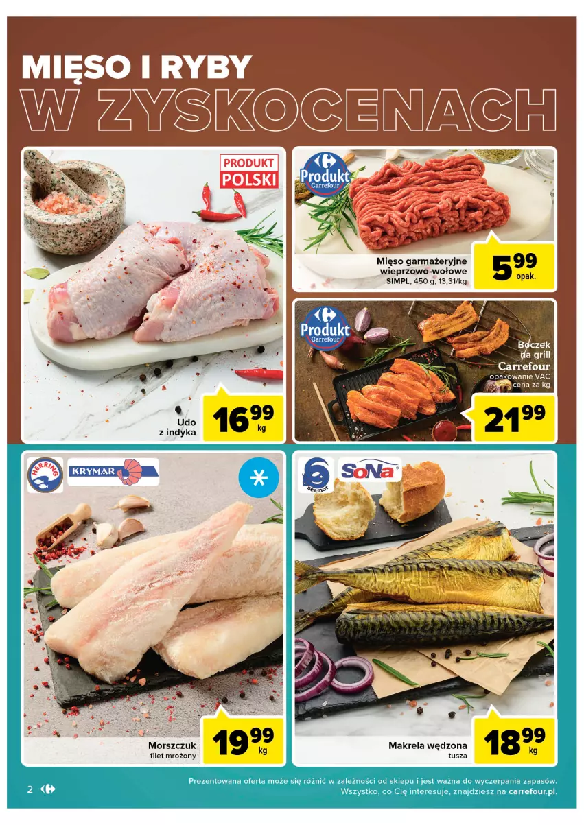 Gazetka promocyjna Carrefour - Gazetka Targ świeżości - ważna 14.06 do 20.06.2022 - strona 2 - produkty: Mięso, Mięso garmażeryjne, Tusz