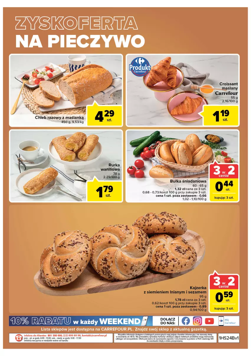 Gazetka promocyjna Carrefour - Gazetka Targ świeżości - ważna 14.06 do 20.06.2022 - strona 4 - produkty: Chleb, Kajzerka, Kosz, Sezam