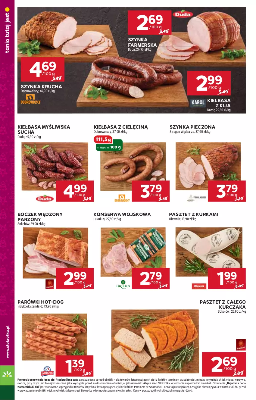 Gazetka promocyjna Stokrotka - Supermarket - ważna 12.12 do 18.12.2024 - strona 10 - produkty: Boczek, Fa, HP, Kiełbasa, Kurczak, Parówki, Pasztet, Piec, Ser, Sos, Szynka, Szynka farmerska