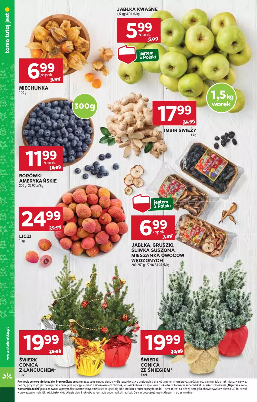 Gazetka promocyjna Stokrotka - Supermarket - ważna 12.12 do 18.12.2024 - strona 8 - produkty: Gruszki, HP, Imbir, Jabłka, Liczi