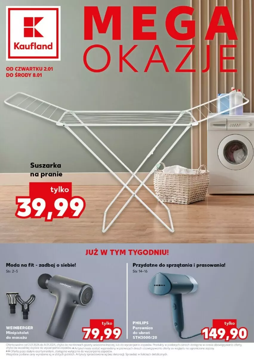 Gazetka promocyjna Kaufland - ważna 02.01 do 08.01.2025 - strona 1 - produkty: Moda, Suszarka, Suszarka na pranie