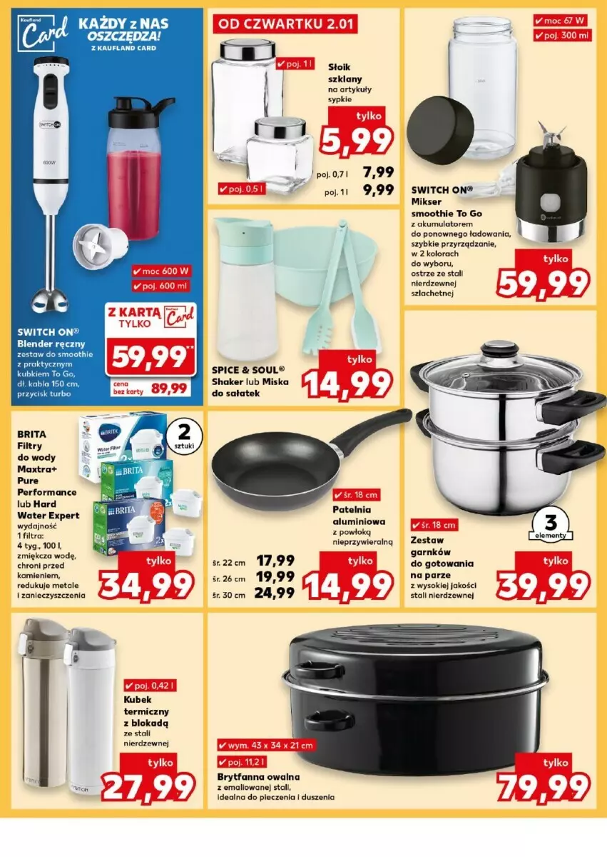 Gazetka promocyjna Kaufland - ważna 02.01 do 08.01.2025 - strona 15 - produkty: Akumulator, Blender, Blender ręczny, Brit, Brita, Fa, Kubek, Kubek termiczny, Mikser, Miska, Patelnia, Piec, Pur, Sałat, Ser, Smoothie, Sok