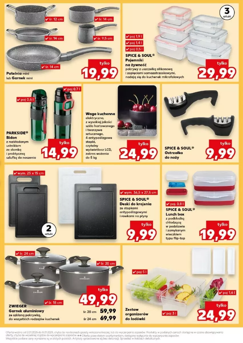 Gazetka promocyjna Kaufland - ważna 02.01 do 08.01.2025 - strona 16 - produkty: Fa, Garnek, Lunch box, Noż, Organizer, Parkside, Patelnia, Podkład, Pojemnik, Sok, Top, Ustnik, Waga