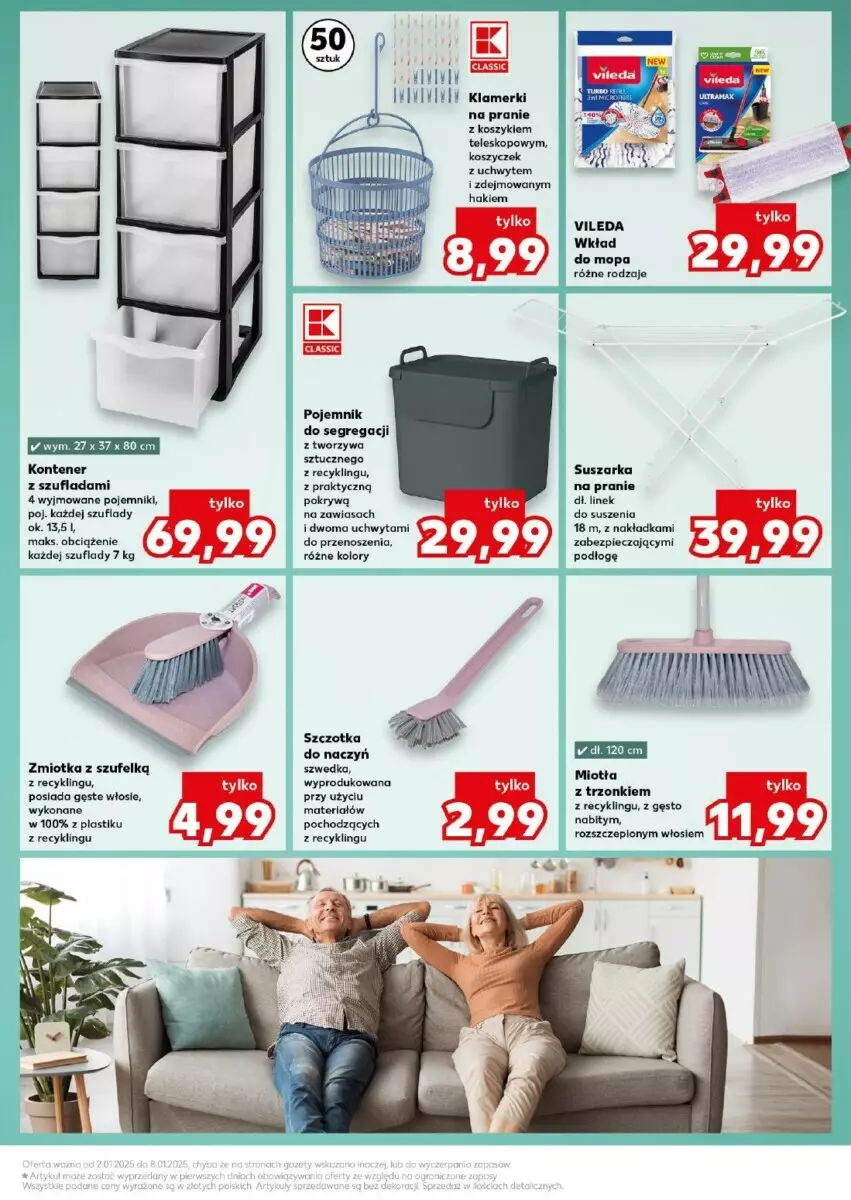 Gazetka promocyjna Kaufland - ważna 02.01 do 08.01.2025 - strona 7 - produkty: Kosz, Miotła, Mop, Piec, Pojemnik, Suszarka, Teleskop, Wkład do mopa