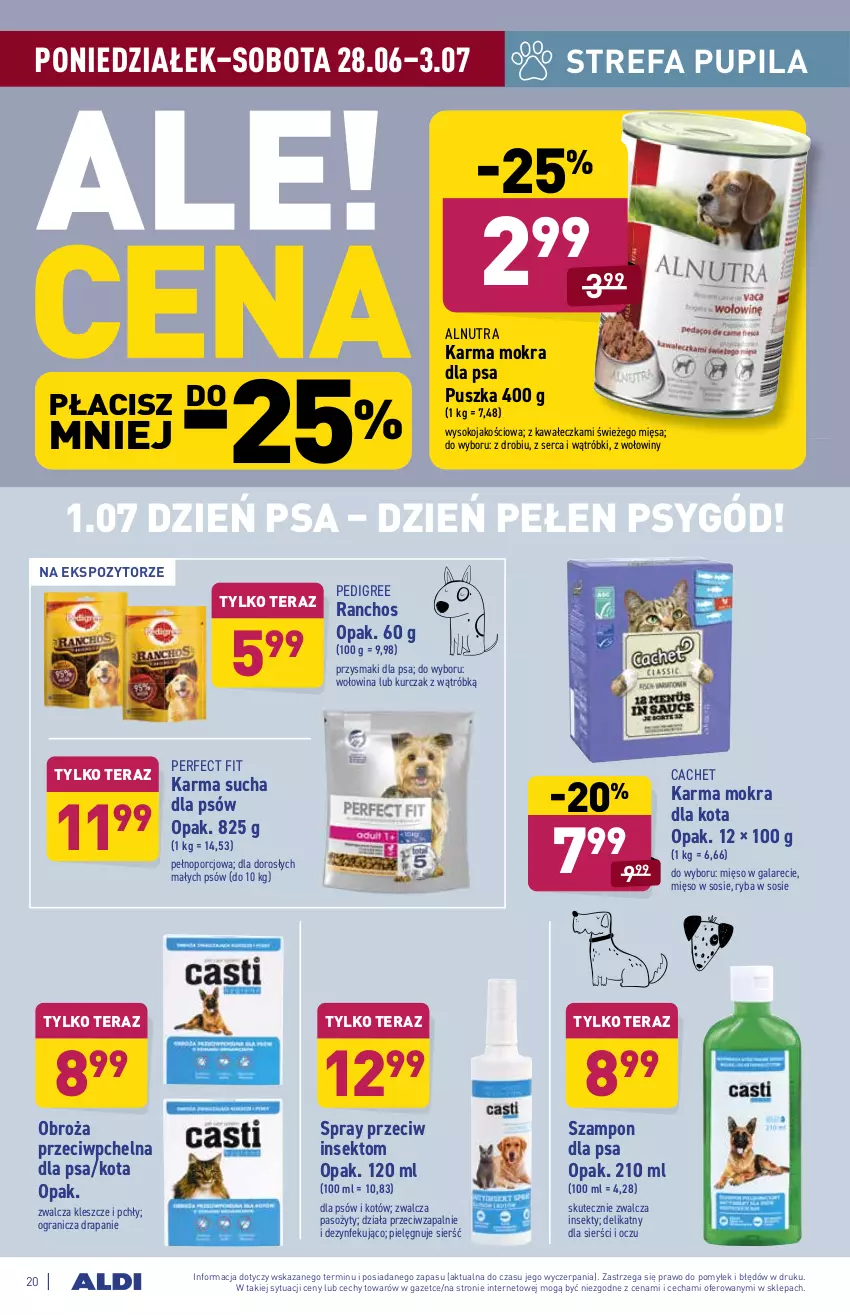 Gazetka promocyjna Aldi - ważna 28.06 do 03.07.2021 - strona 20 - produkty: Fa, Gala, Gra, Kawa, Kurczak, Mięso, Mięso w galarecie, Mięso w sosie, Pedigree, Por, Przysmaki, Ryba, Ser, Sok, Sos, Szampon, Tera, Wołowina