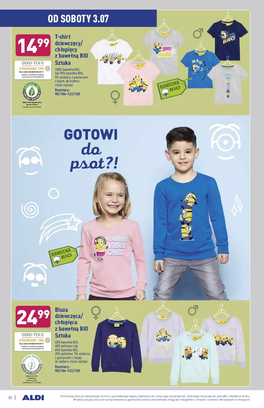 Gazetka promocyjna Aldi - ważna 28.06 do 03.07.2021 - strona 30 - produkty: Bluza, T-shirt, Wełna