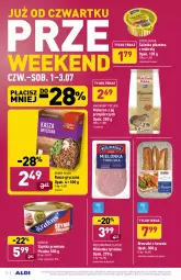 Gazetka promocyjna Aldi - Gazetka - ważna od 03.07 do 03.07.2021 - strona 22 - produkty: Sałatka, Makaron, Krakus, Sos, Gry, Makrelą, Szynka premium, Mielonka tyrolska, Tera, Sałat, Szynka, Kasza, Mięso wieprzowe, Kasza gryczana, Mięso, Brzuszki z łososia