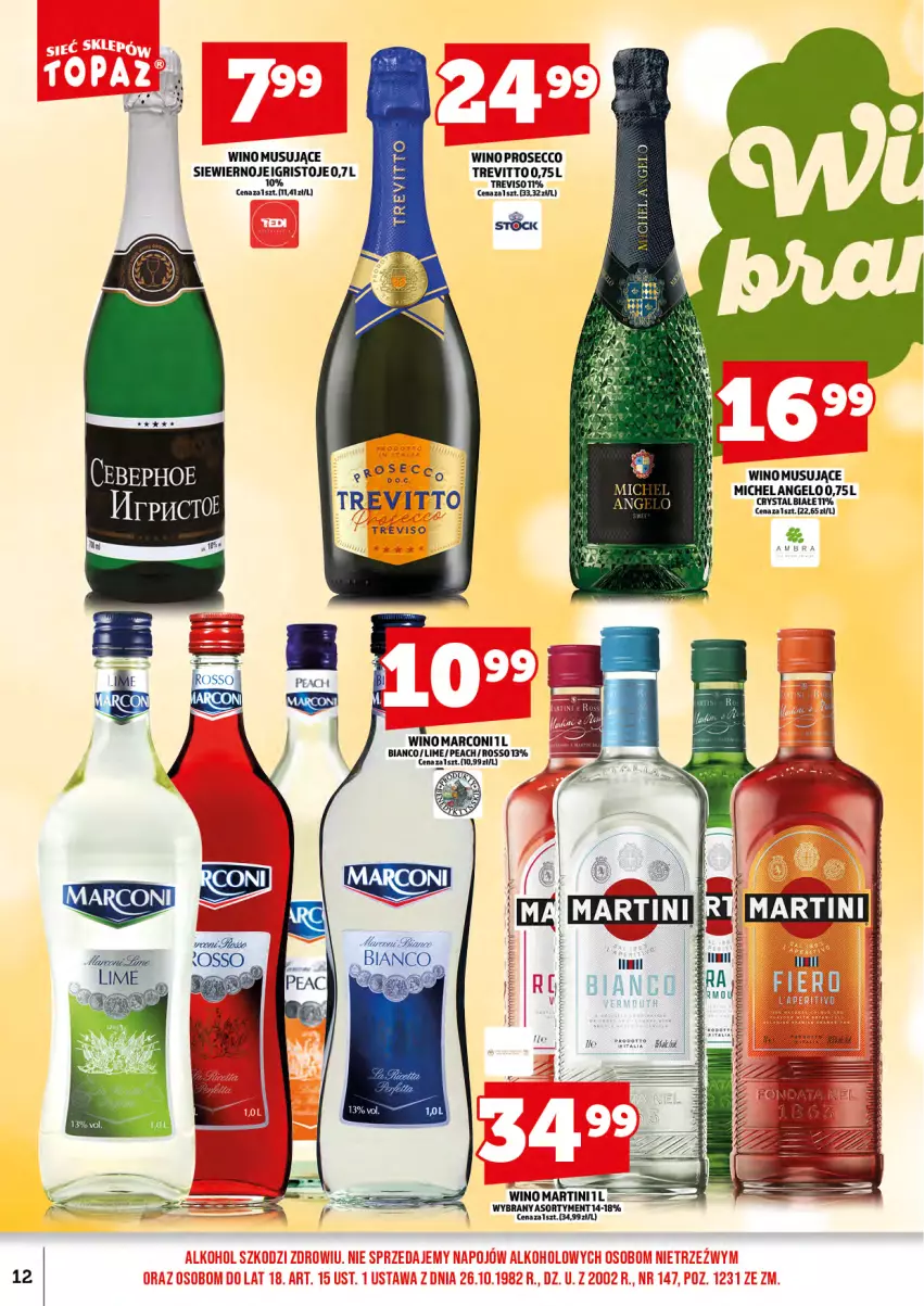 Gazetka promocyjna Topaz - Gazetka - ważna 01.09 do 14.09.2025 - strona 14 - produkty: Martini, Mus, Prosecco, Wino, Wino musujące