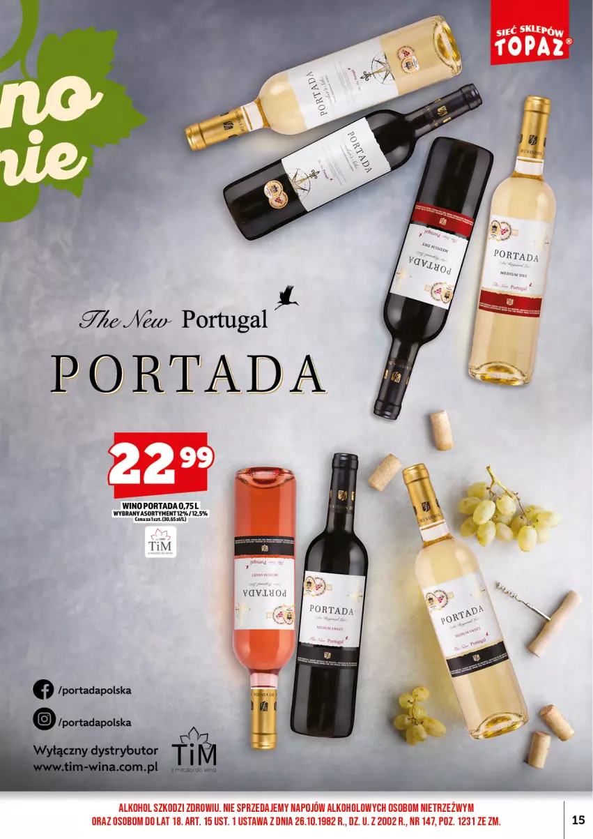 Gazetka promocyjna Topaz - Gazetka - ważna 01.09 do 14.09.2025 - strona 17 - produkty: Por, Portada, Wino