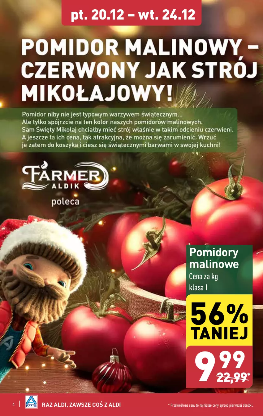 Gazetka promocyjna Aldi - Farmer ALDIK poleca świeże owoce i warzywa - ważna 16.12 do 24.12.2024 - strona 4 - produkty: Pomidory