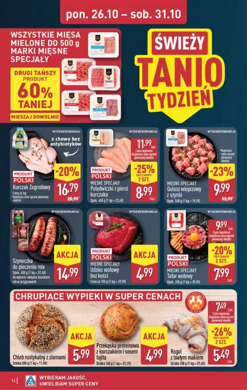 Gazetka promocyjna Aldi - Pełna oferta - ważna 26.10 do 31.10.2026 - strona 14 - produkty: Chleb, Fa, Kurczak, Mięsne specjały, NHL, Sos, Udziec wołowy