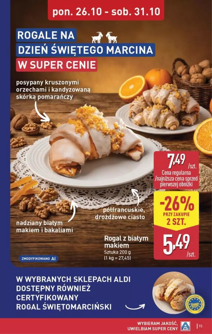 Gazetka promocyjna Aldi - Pełna oferta - ważna 26.10 do 31.10.2026 - strona 15 - produkty: Fa, Gra, Rogal