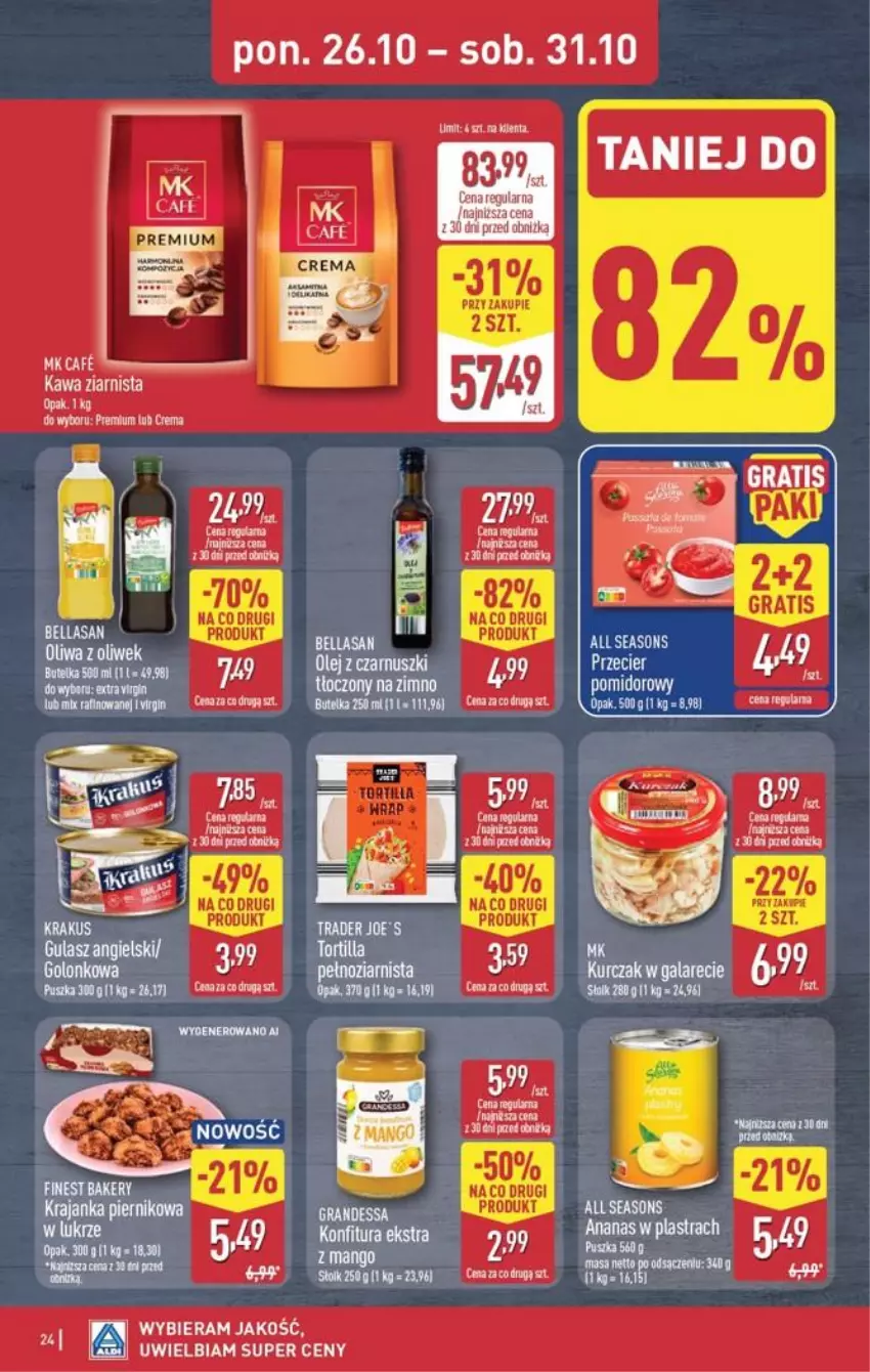 Gazetka promocyjna Aldi - Pełna oferta - ważna 26.10 do 31.10.2026 - strona 24 - produkty: All Seasons, Gala, Gin, Kawa, Kawa ziarnista, Konfitura, LG, Piernik