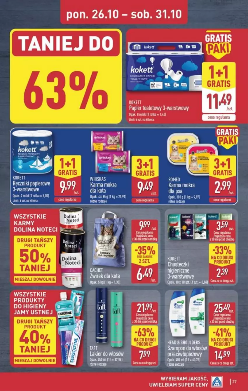 Gazetka promocyjna Aldi - Pełna oferta - ważna 26.10 do 31.10.2026 - strona 27 - produkty: Gra, Lakier, Lakier do włosów, Papier, Papier toaletowy, Ręcznik, Ręczniki papierowe, Whiskas