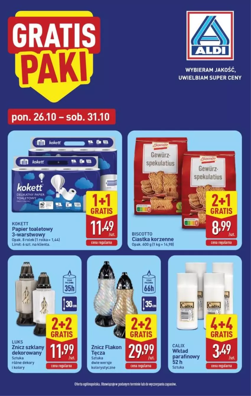 Gazetka promocyjna Aldi - Pełna oferta - ważna 26.10 do 31.10.2026 - strona 29 - produkty: Ciastka, Gra, Papier, Papier toaletowy, Znicz