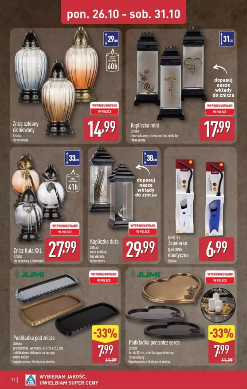 Gazetka promocyjna Aldi - Pełna oferta - ważna 26.10 do 31.10.2026 - strona 32 - produkty: Znicz