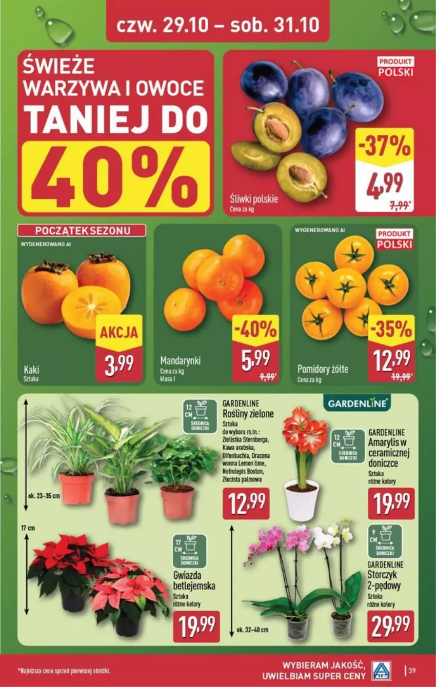 Gazetka promocyjna Aldi - Pełna oferta - ważna 26.10 do 31.10.2026 - strona 39 - produkty: Amarylis, Chia, Kawa, Owoce, Storczyk, Warzywa
