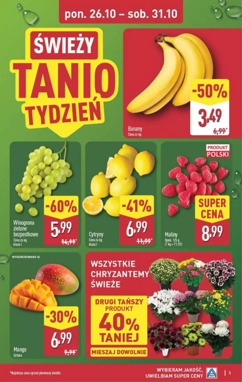 Gazetka promocyjna Aldi - Pełna oferta - ważna 26.10 do 31.10.2026 - strona 5 - produkty: Banany, Wino, Winogrona