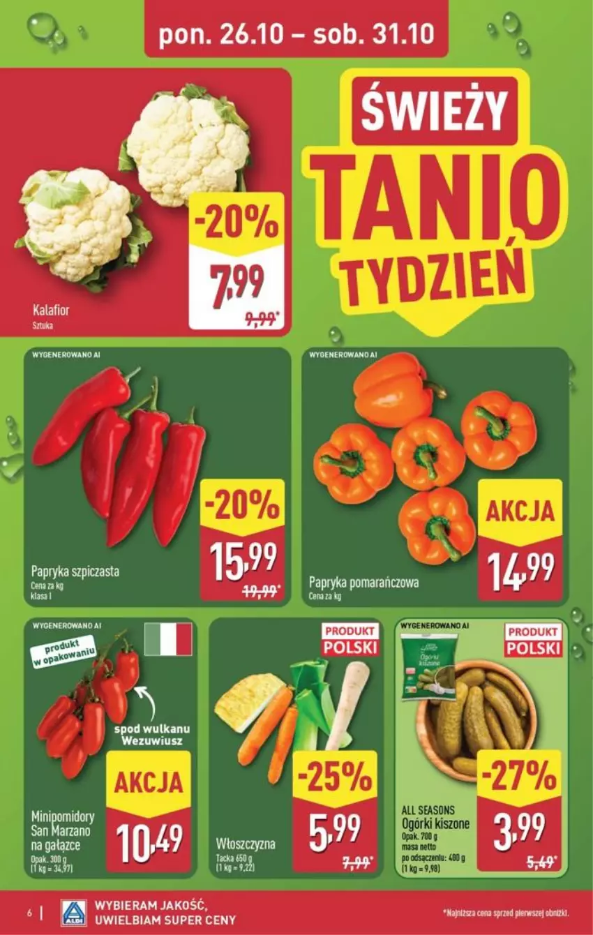 Gazetka promocyjna Aldi - Pełna oferta - ważna 26.10 do 31.10.2026 - strona 6 - produkty: All Seasons, Kalafior, Papryka, Szpic