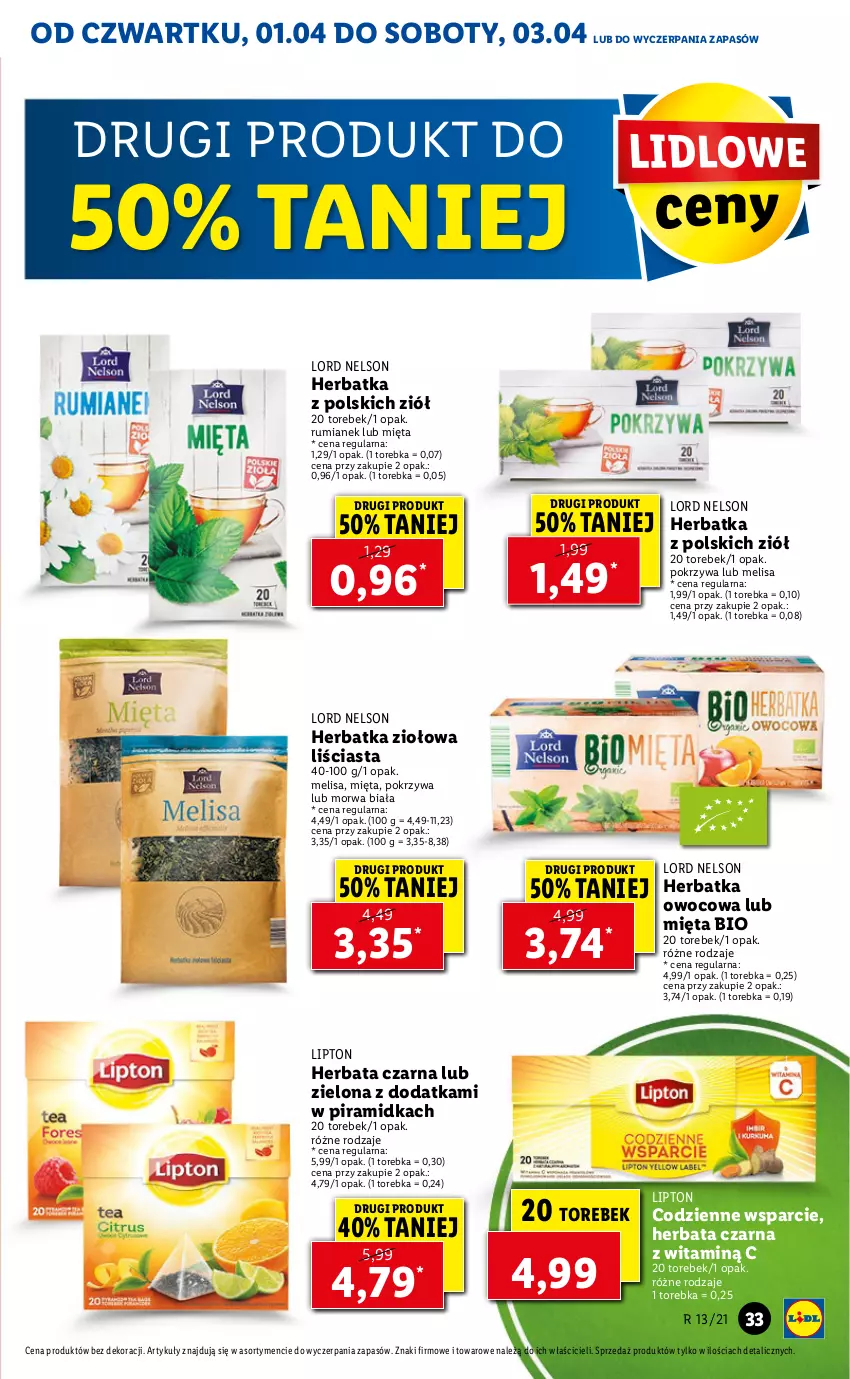 Gazetka promocyjna Lidl - GAZETKA - ważna 01.04 do 03.04.2021 - strona 33 - produkty: Herbata, Herbata czarna, Lipton, Mięta, Rum, Torebka