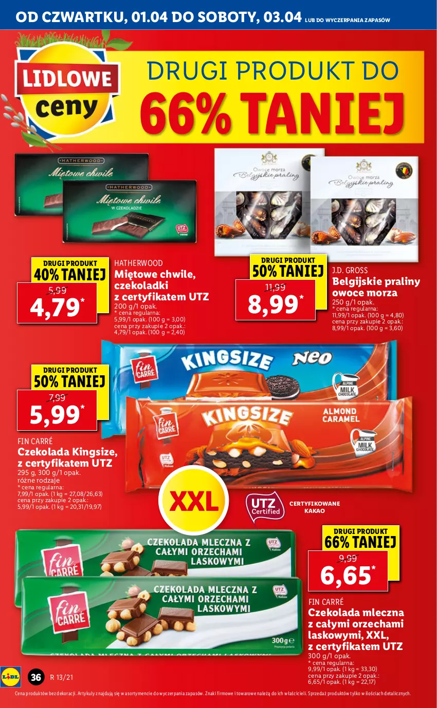 Gazetka promocyjna Lidl - GAZETKA - ważna 01.04 do 03.04.2021 - strona 36 - produkty: Czekolada, Czekolada mleczna, Kakao, LG, Owoce, Owoce morza, Praliny