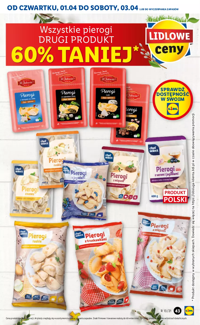 Gazetka promocyjna Lidl - GAZETKA - ważna 01.04 do 03.04.2021 - strona 43 - produkty: Pierogi