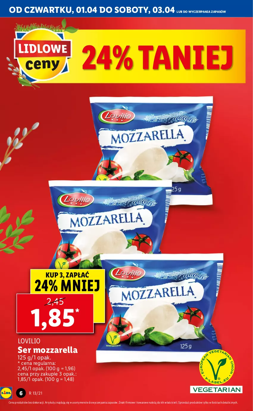 Gazetka promocyjna Lidl - GAZETKA - ważna 01.04 do 03.04.2021 - strona 6 - produkty: Lovi, Mozzarella, Ser