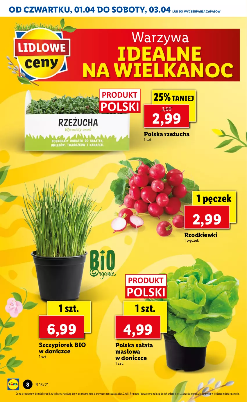 Gazetka promocyjna Lidl - GAZETKA - ważna 01.04 do 03.04.2021 - strona 8 - produkty: Masło, Rzeżucha, Sałat, Sałata masłowa, Warzywa