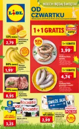 Gazetka promocyjna Lidl - GAZETKA - Gazetka - ważna od 03.04 do 03.04.2021 - strona 1 - produkty: Banany, Ser, Gra, Jaja, Karkówka wieprzowa, Pomarańcze, PIKOK, Kiełbasa biała, Deser, Masło, Kiełbasa