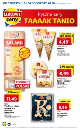 Gazetka promocyjna Lidl - GAZETKA - Gazetka - ważna od 03.04 do 03.04.2021 - strona 24 - produkty: Ser, Por, Salami, Kasztelan, Brie, Ser Kasztelan, Pilos, Ser salami