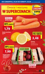 Gazetka promocyjna Lidl - GAZETKA - Gazetka - ważna od 03.04 do 03.04.2021 - strona 9 - produkty: Warzywa, Cytryny, Owoce, Jabłka