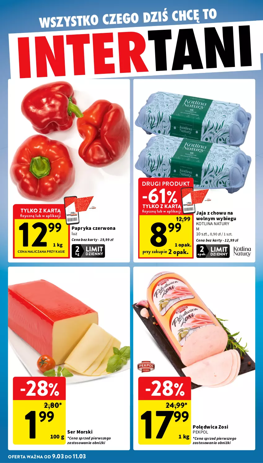 Gazetka promocyjna Intermarche - Gazetka promocyjna - ważna 05.03 do 11.03.2026 - strona 42 - produkty: Jaja, Kotlin, Papryka, Papryka czerwona, Pekpol, Polędwica, Ser