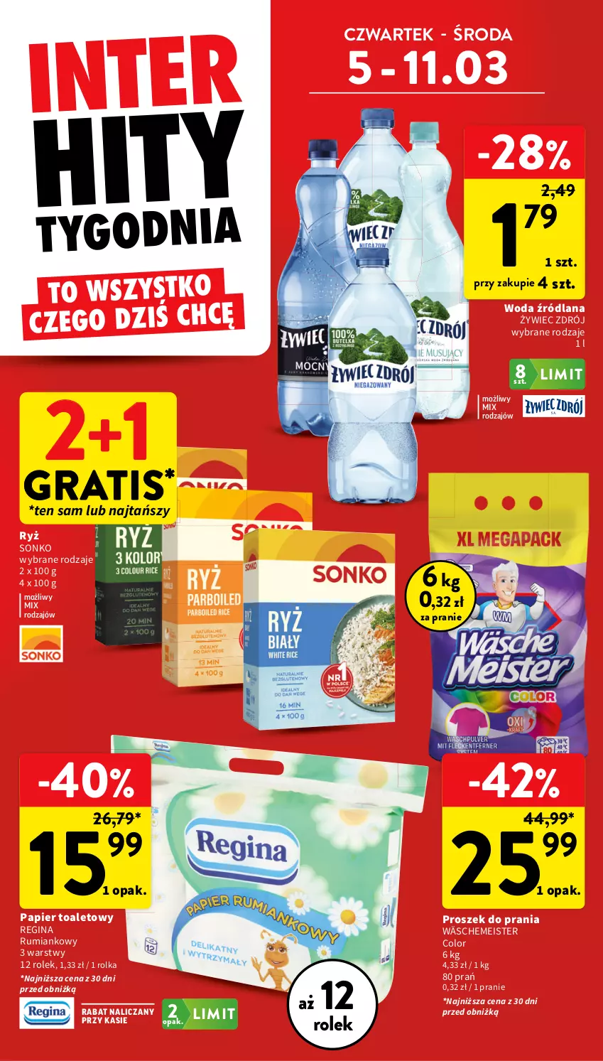 Gazetka promocyjna Intermarche - Gazetka promocyjna - ważna 05.03 do 11.03.2026 - strona 6 - produkty: Gin, Gra, LANA, Papier, Papier toaletowy, Proszek do prania, Rum, Ryż, Sonko, Woda