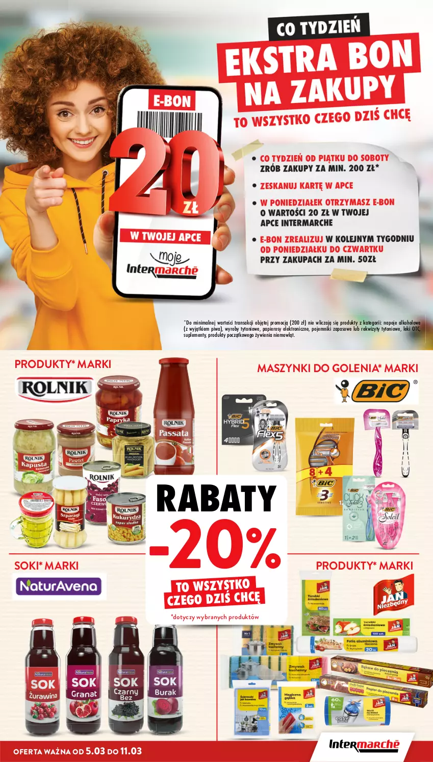 Gazetka promocyjna Intermarche - Gazetka promocyjna - ważna 05.03 do 11.03.2026 - strona 7 - produkty: Napoje, Papier, Piwa, Pojemnik, Sok, Tran