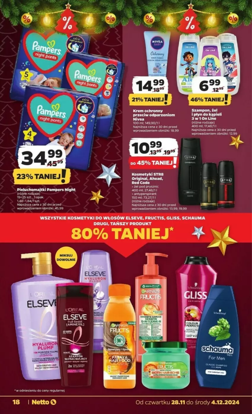 Gazetka promocyjna Netto - ważna 28.11 do 04.12.2024 - strona 10 - produkty: Antyperspirant, Elseve, Fa, Fructis, Gra, Pampers, Schauma, Str8