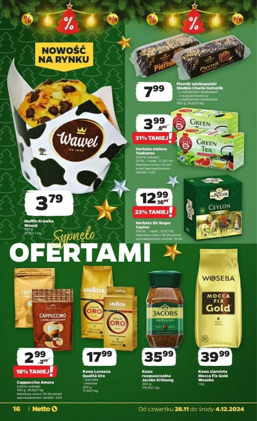 Gazetka promocyjna Netto - ważna 28.11 do 04.12.2024 - strona 8 - produkty: Cappuccino, Herbata, Jacobs, Kawa, Kawa ziarnista, LG, Mocca Fix Gold, Wawel, Woseba