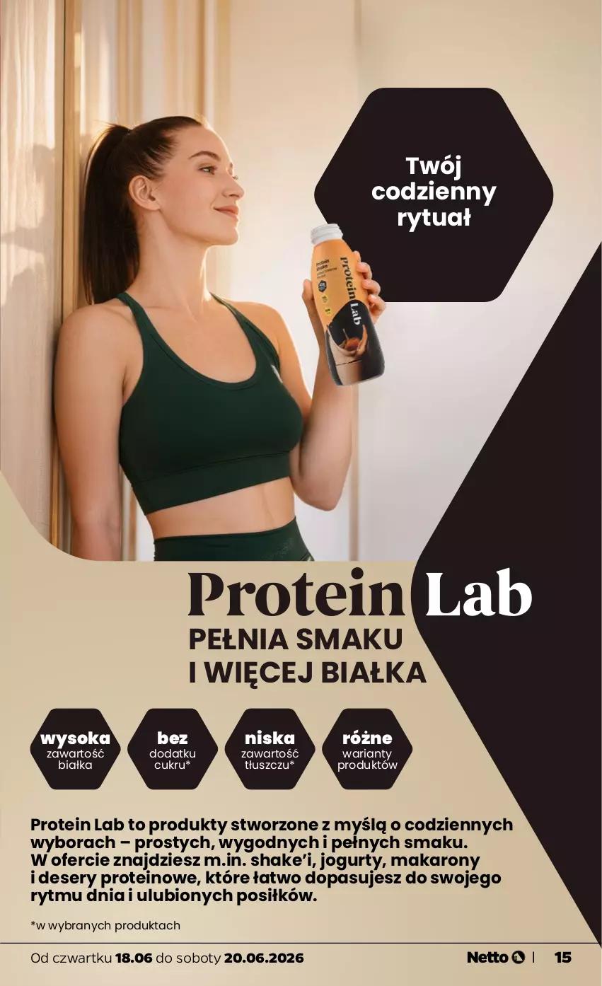 Gazetka promocyjna Netto - Od Czwartku - ważna 18.06 do 20.06.2026 - strona 15 - produkty: Deser, Jogurt, Makaron, Ser, Sok