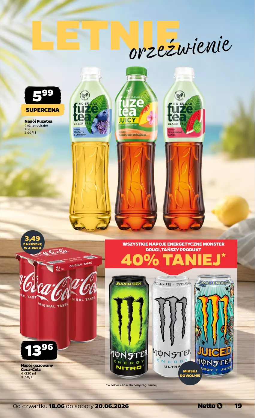 Gazetka promocyjna Netto - Od Czwartku - ważna 18.06 do 20.06.2026 - strona 19 - produkty: Coca-Cola, Napój, Napój gazowany, Napoje